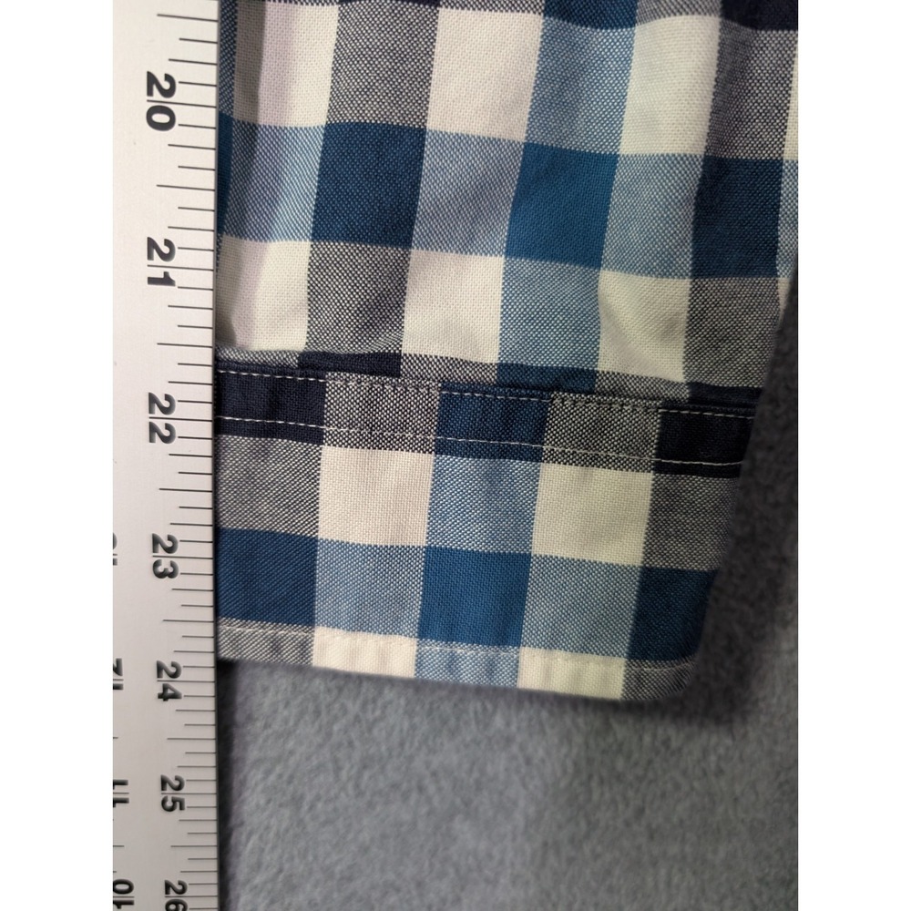 Tommy Hilfiger Mens Large Patchwork Plaid Shirt VTG Y2K Blue Button Down Cottage - Picture 7 of 10